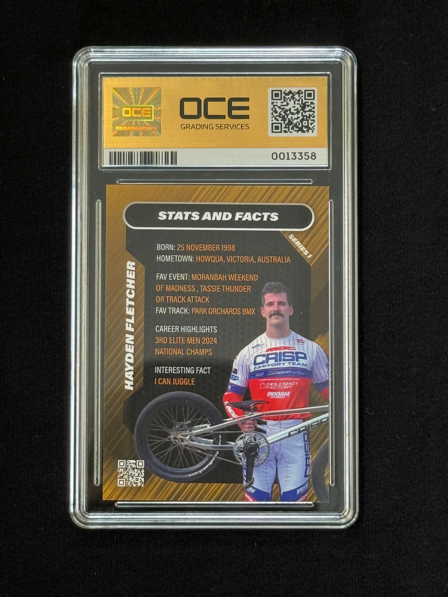 Hayden Fletcher - TimeBMX Series 1 Gold Foil OCE GEM MINT 9.5
