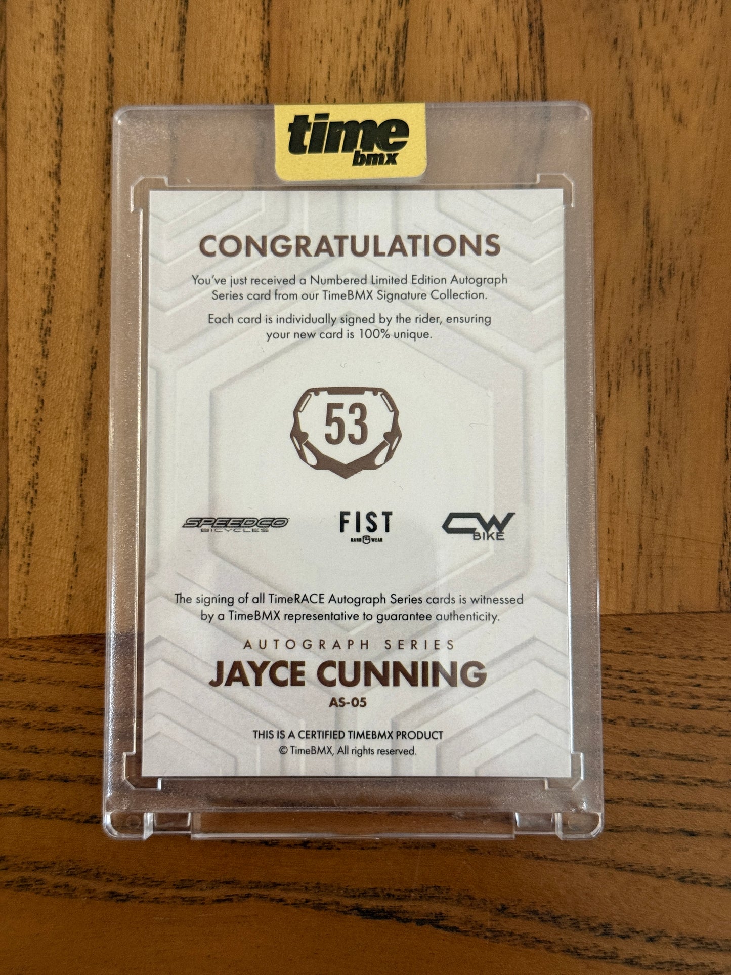 Jayce Cunning - Autograph Series - 13/20